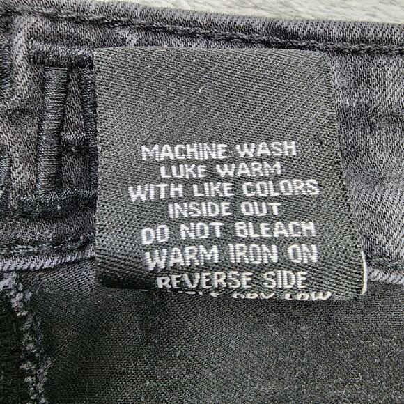 V.I.P. Jeans Women 9/10 Black Super Stretch Distressed Denim Skinny Ankle Casual - Picture 8 of 13